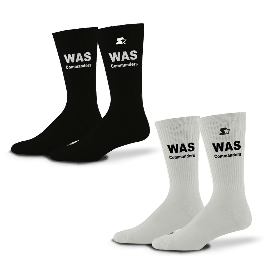  Washington Commanders Starter Assist Socks 2 Pack - Black/White